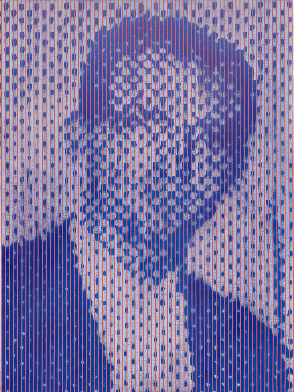 Chris Cran, Indigo Man, oil and acrylic on wood panel