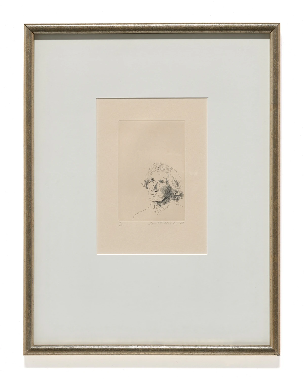 David Hockney, My Mother Today; as a Study for Félicité in "A Simple Heart" of Gustave Flaubert, etching on Arches paper, 1974 - view 2