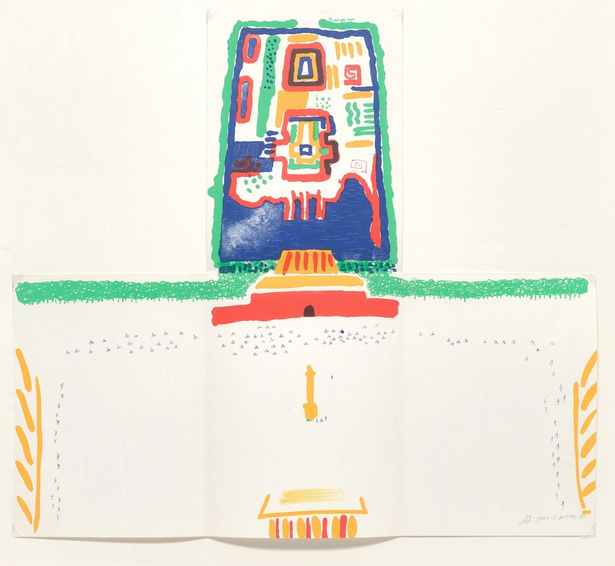 Red Square and the Forbidden City from the Book China Diary by Stephen Spender (Museum of Contemporary Art Tokyo 254) by David Hockney
