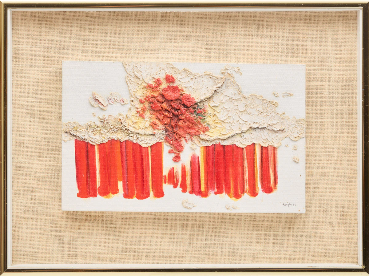 Fernand Toupin, L'oiseau de feu; Abstraction en blanc, two mixed media works - view 2