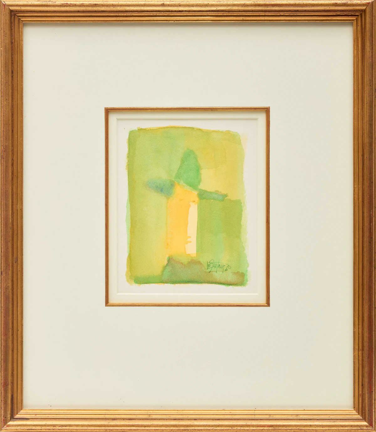 Claude Le Sauteur, Man with Green Hat, watercolour on paper, 1980 - view 2