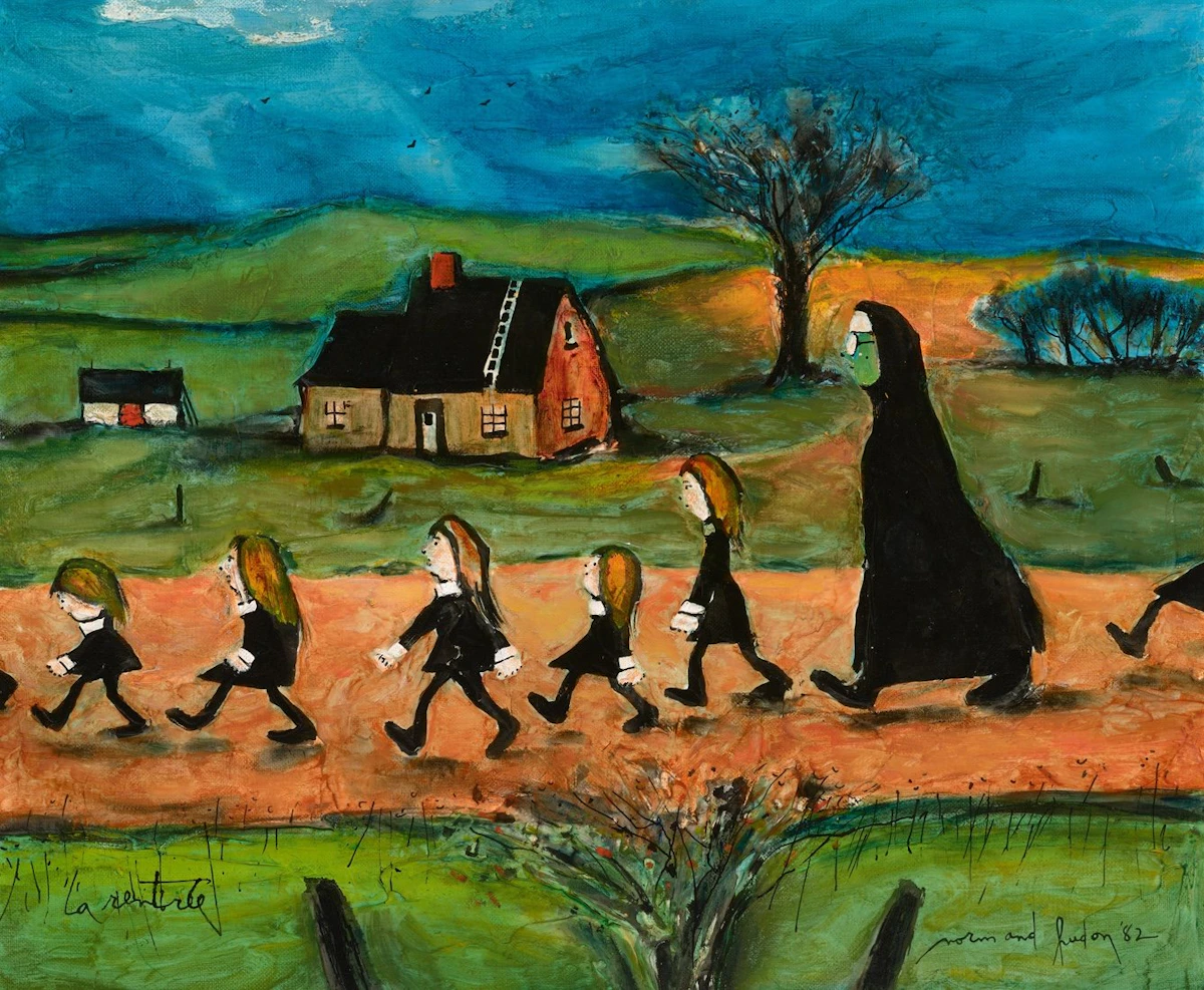 Normand Hudon, La Rentrée, 1982, oil on board