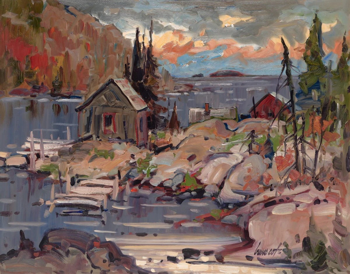 Bruno Côté, At the Sea, N.B, oil on board