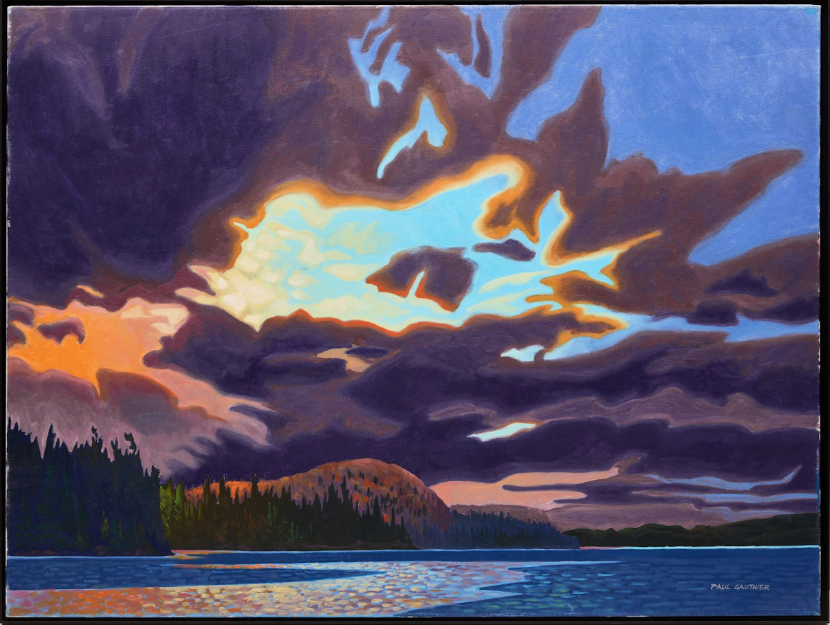 Paul Gauthier, November Sunset, Algonquin Park, acrylic on canvas - view 2