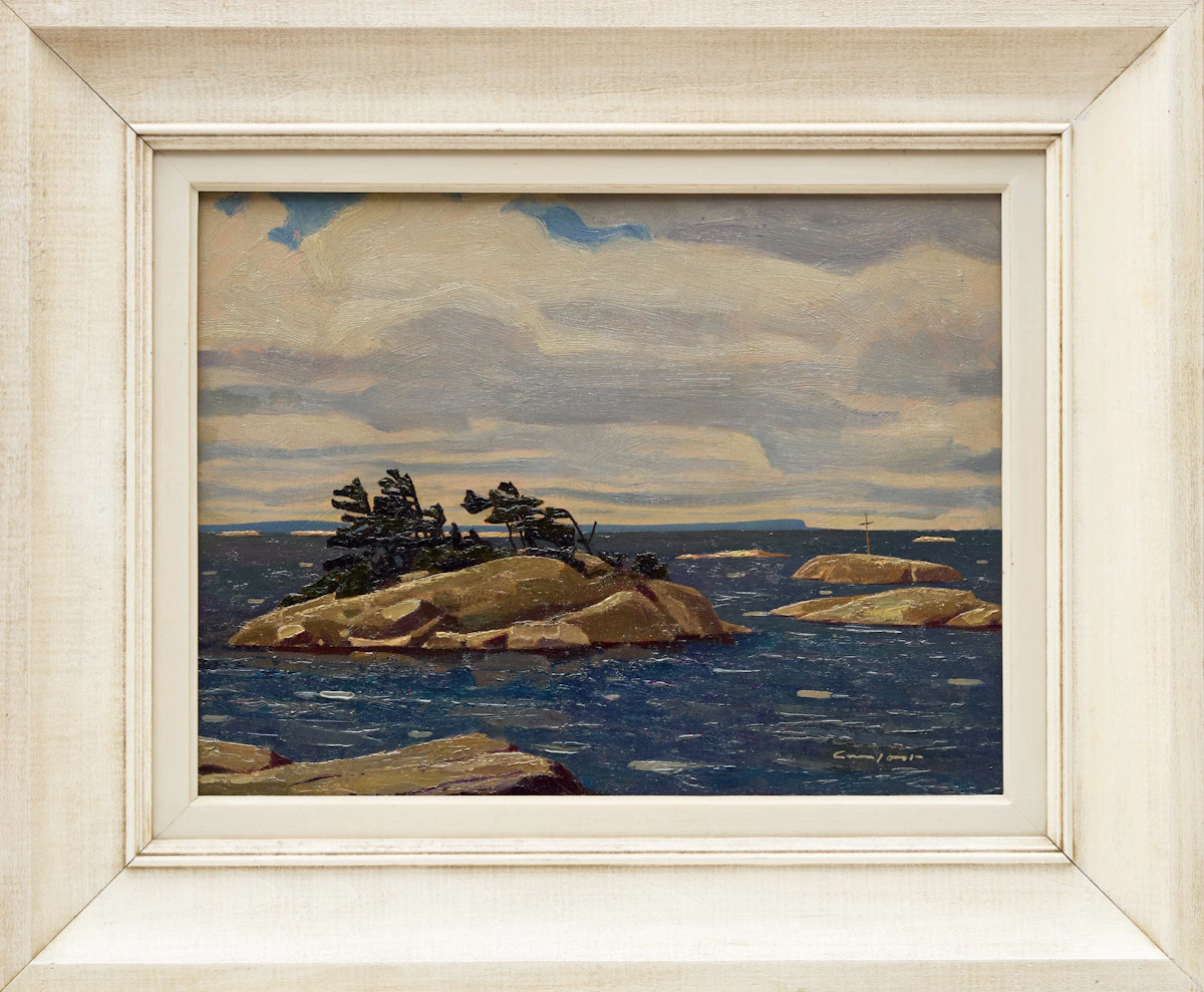 Charles Fraser Comfort, Islands, Northerly Entrance, Monument Channel, Georgian Bay,, oil on board, August 1971 - view 2