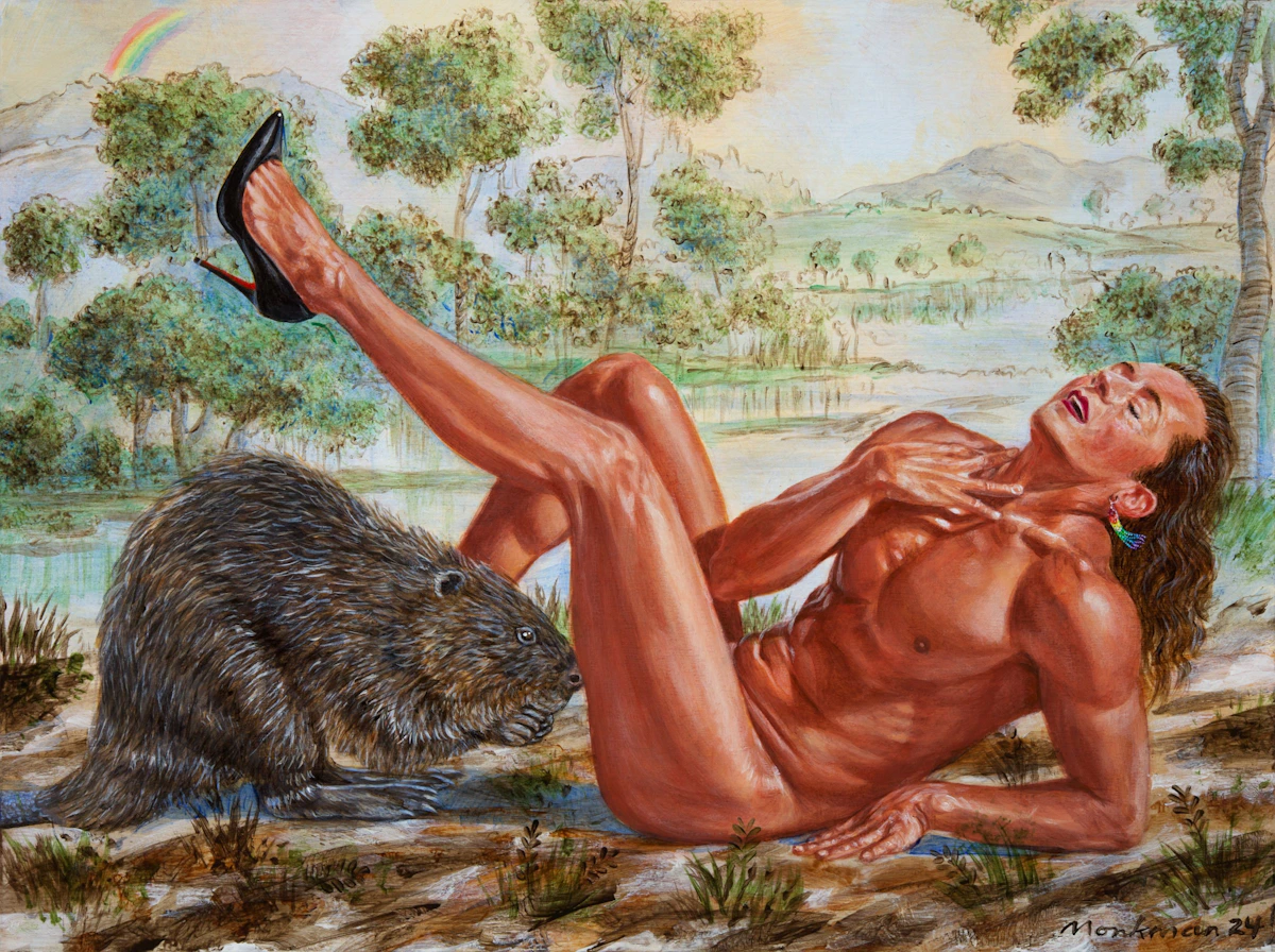 Study for amiskiss by Kent Monkman