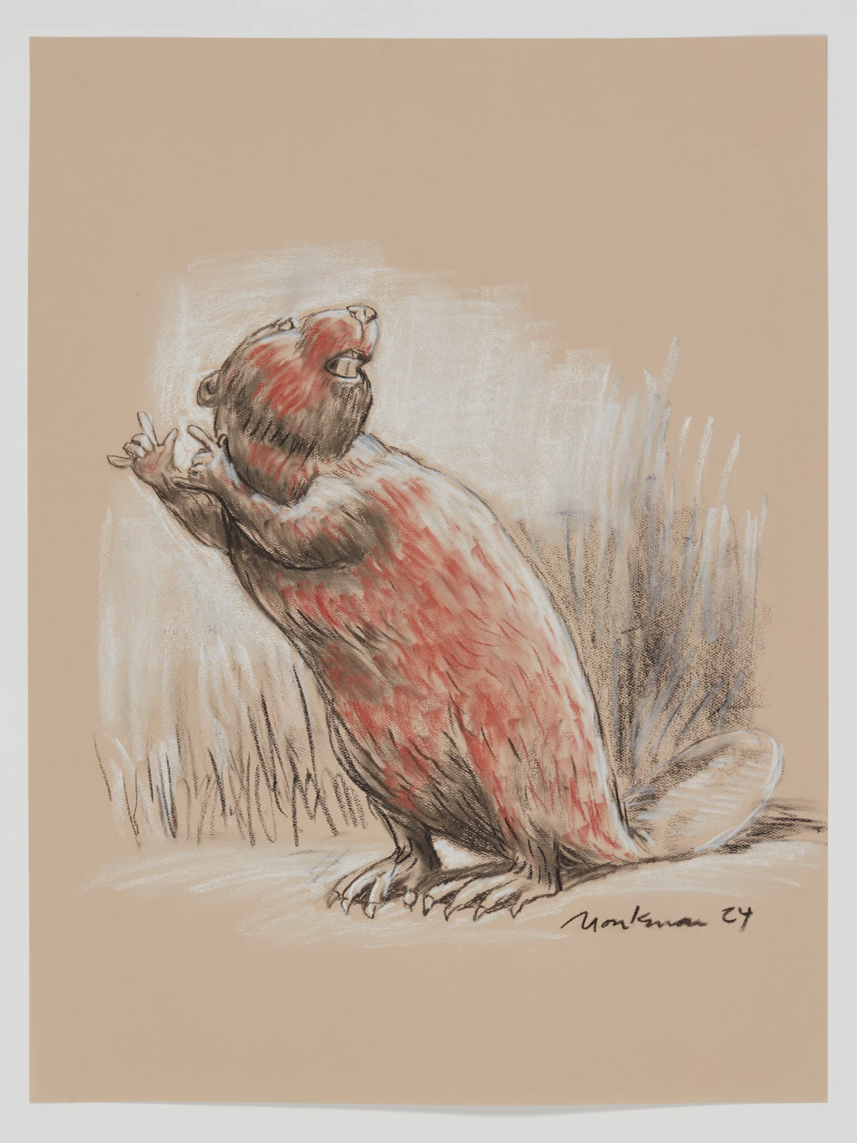 Charcoal and Conté Study for The Colony (The Storyteller) by Kent Monkman