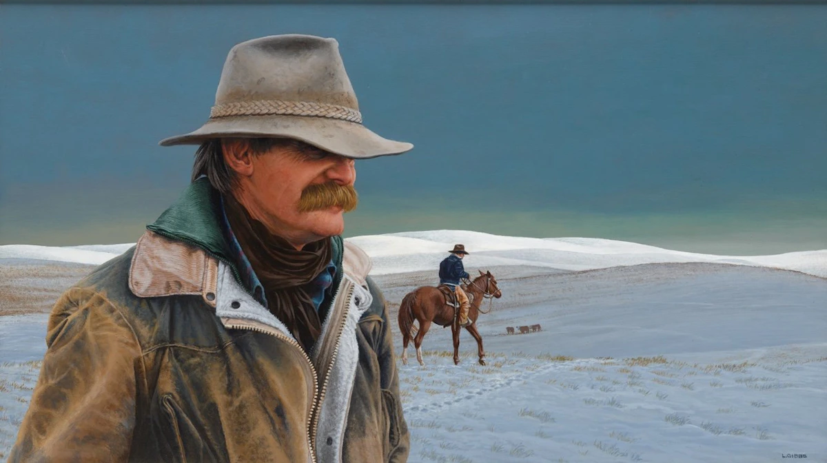Leonard Gibbs, Round Up the Strays, oil on masonite