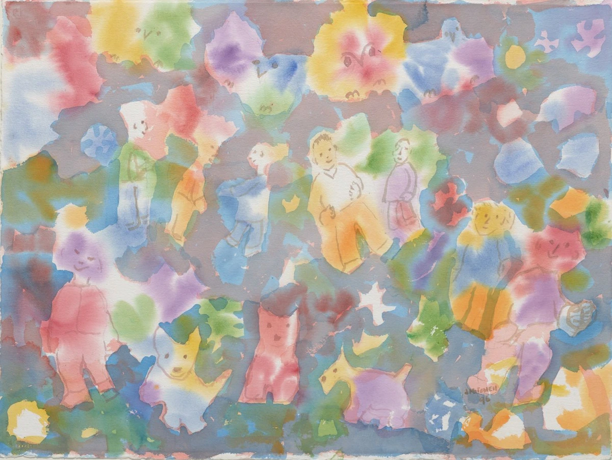 Janet Mitchell, Pansies are this colour, watercolour