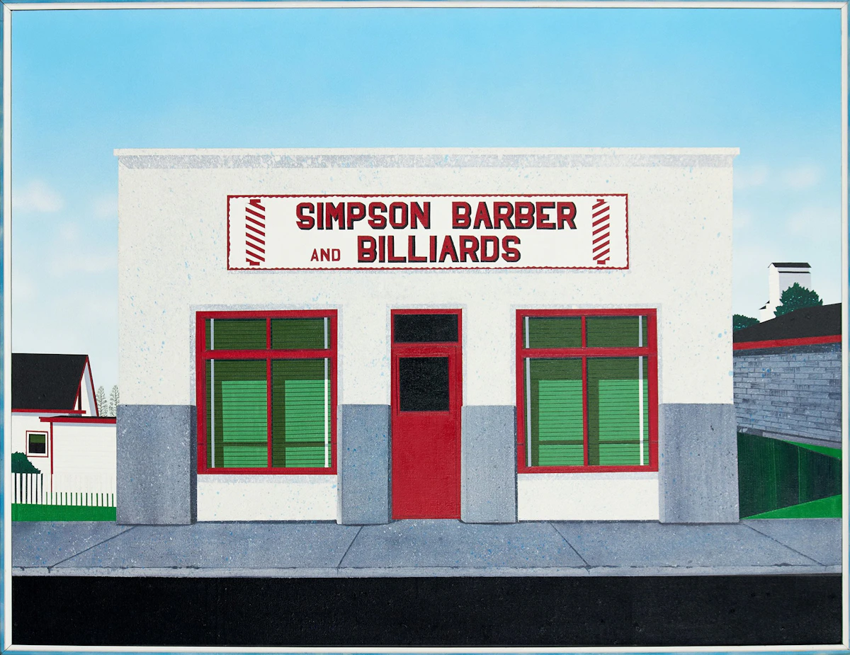David Thauberger, Barber Shop, acrylic and glitter on canvas, 1990 - view 2