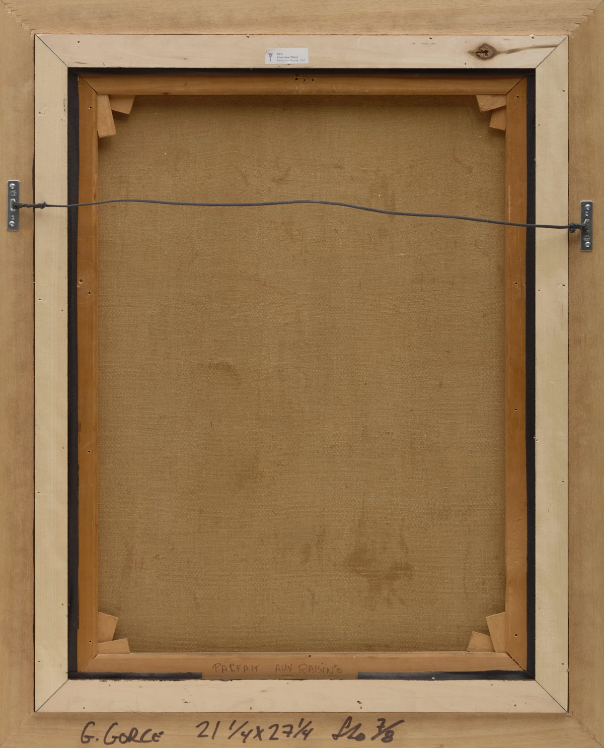 Pierre Gauvreau, Parfait aux raisins, oil on canvas, 1962 - view 3