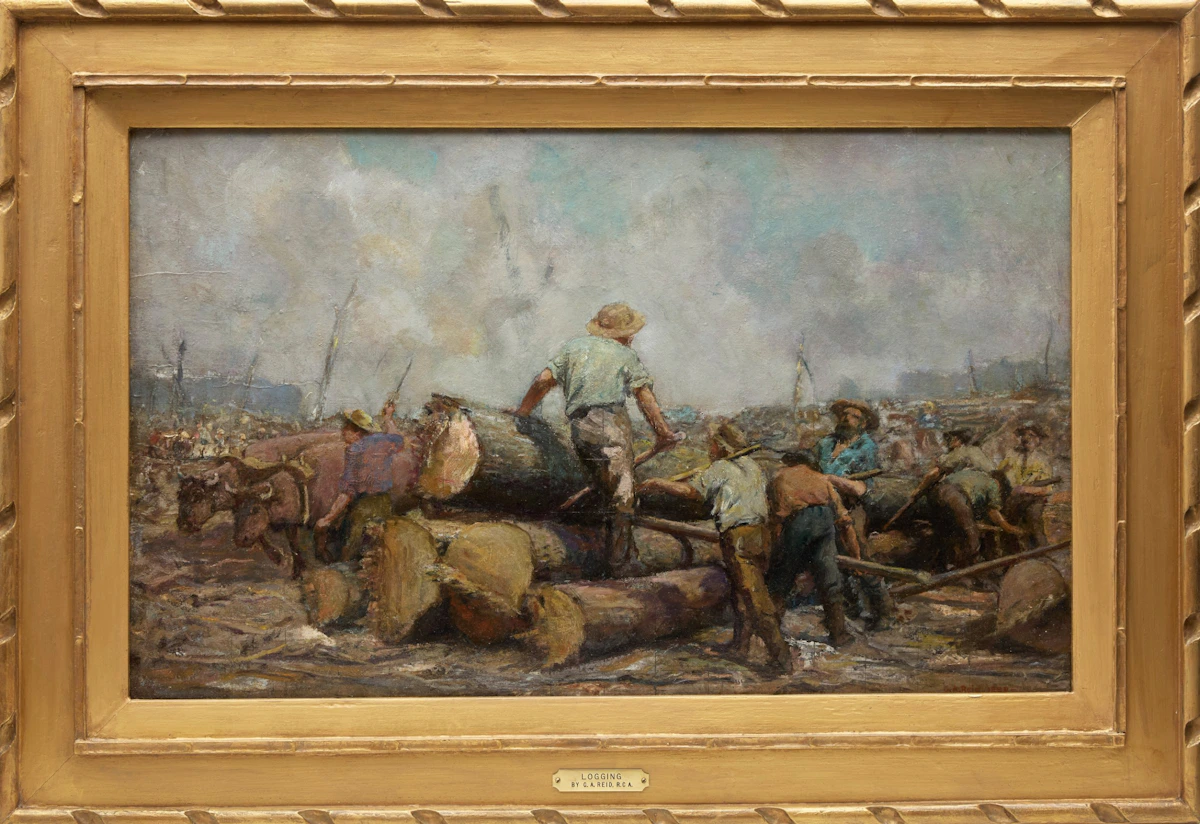 George Agnew Reid, Logging, oil on board, 1889 - view 2