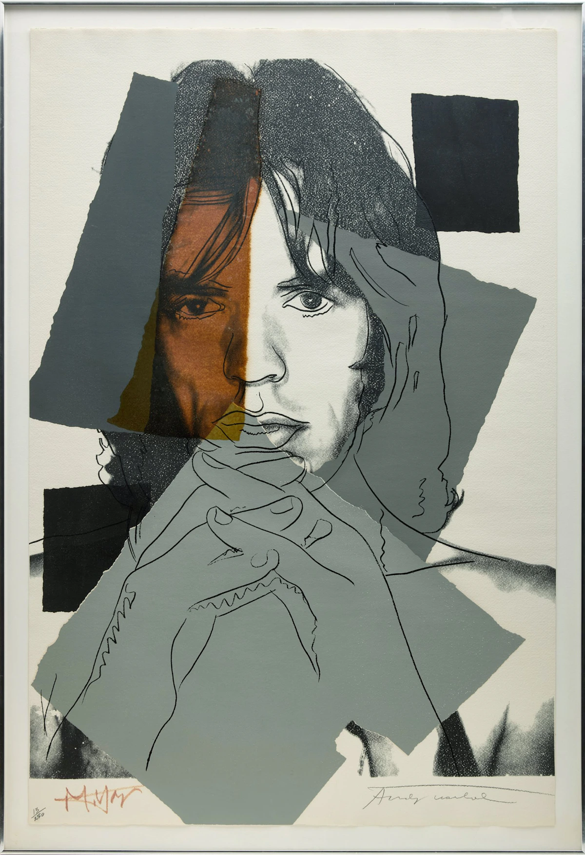 Andy Warhol, Mick Jagger (F. & S. II.147), colour screenprint on Arches Aquarelle (Rough) paper, 1975 - view 2