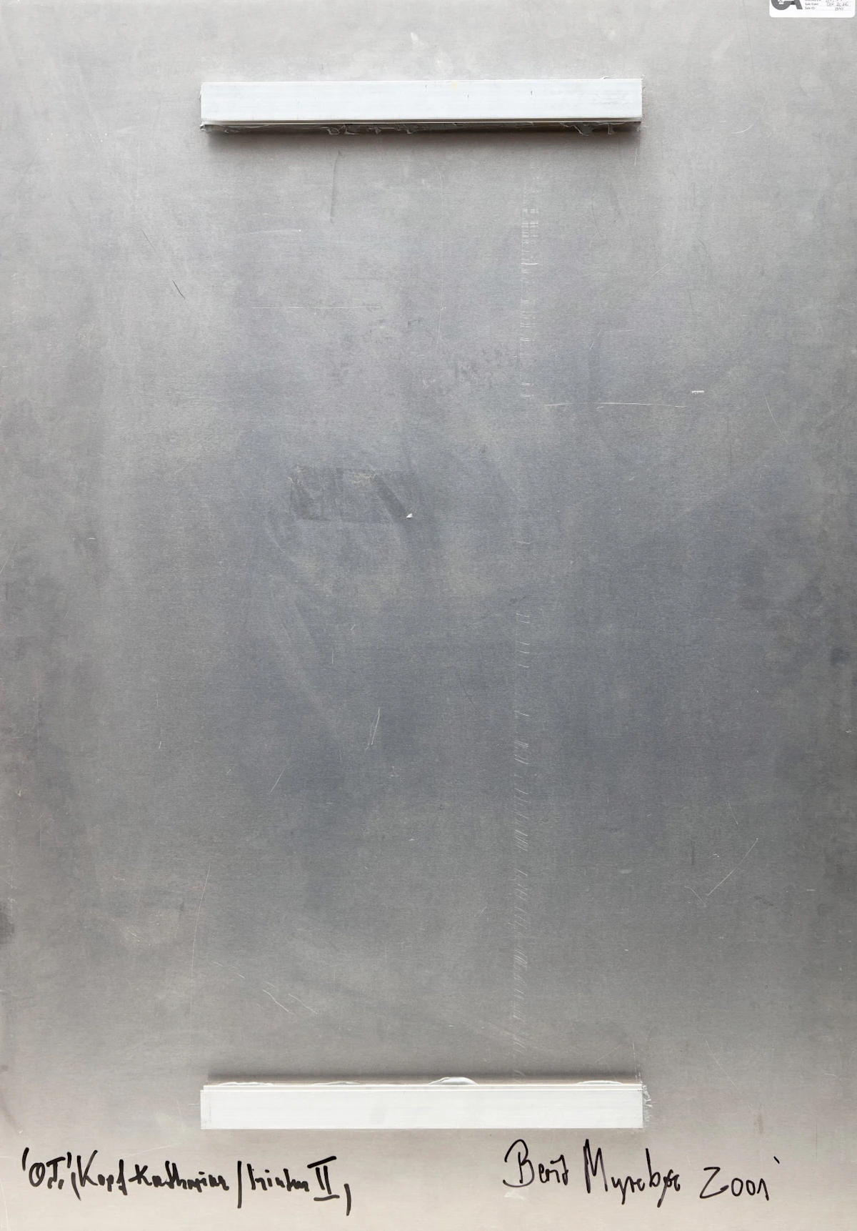 Berit Myreboe, OJ, Kopf Katherine/[ ] II", transfer painting on aluminum, 2001 - view 2