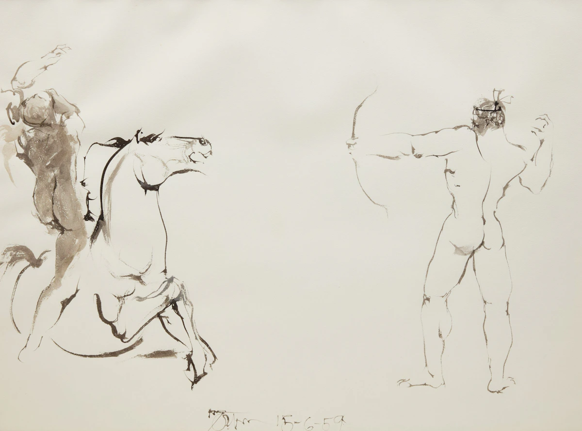 Warrior and Horse Slain by Archer by Harold Barling Town