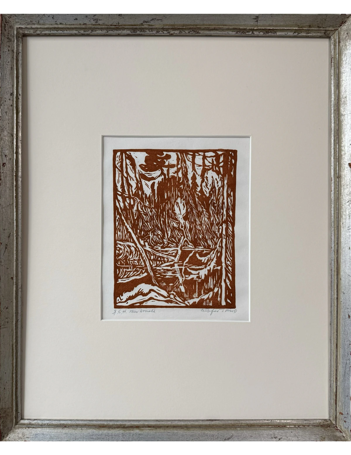 James Edward Hervey MacDonald, Beaver Pond, Algoma, woodcut, 1920 - view 2
