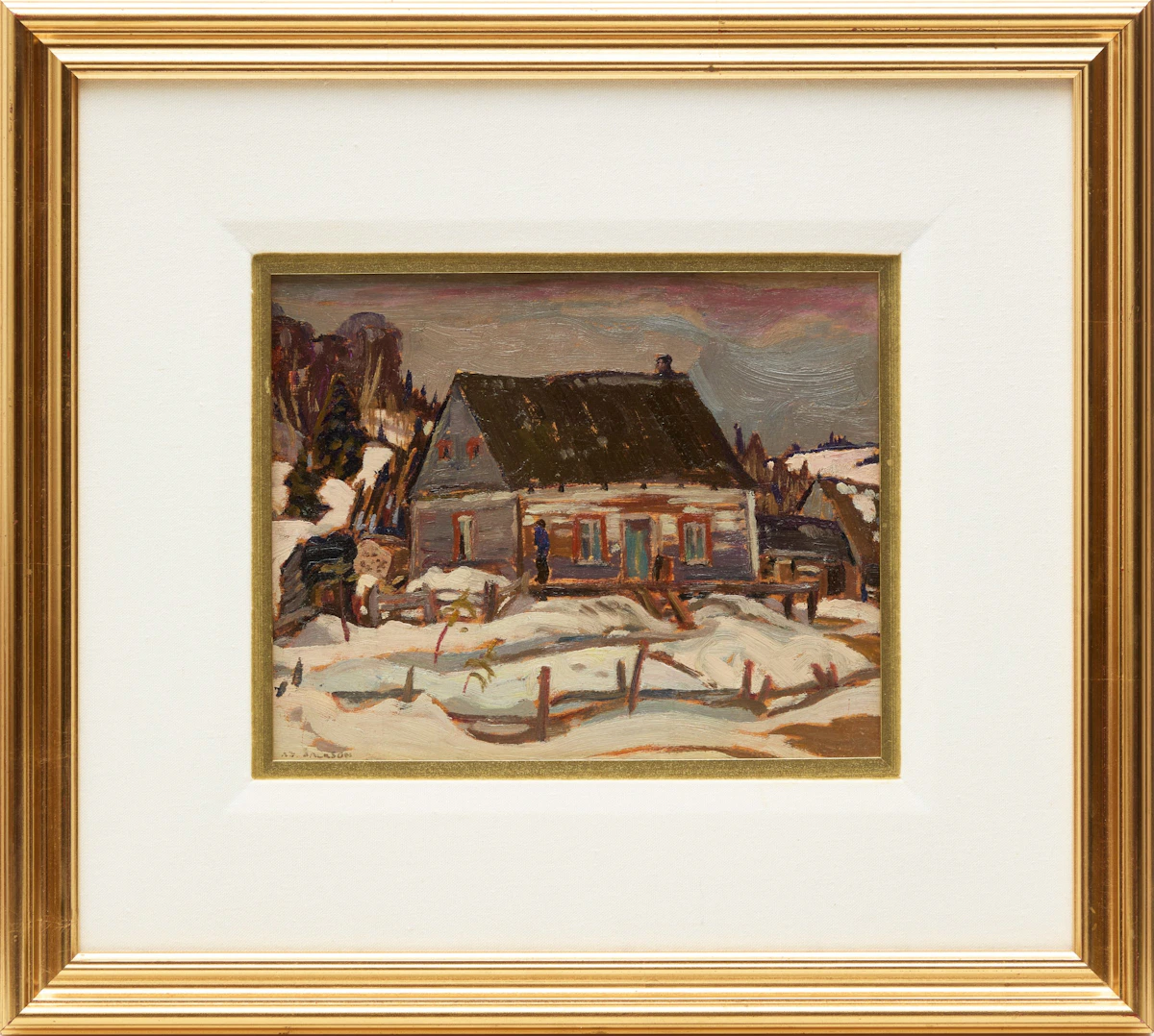 Alexander Young Jackson, Winter Landscape in Quebec, oil on board - view 2