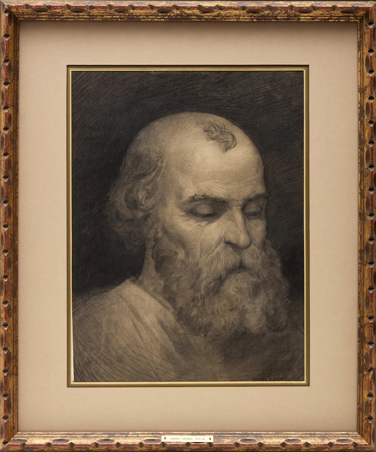 Ozias Leduc, Portrait d’homme, charcoal on paper, circa 1895 - view 2