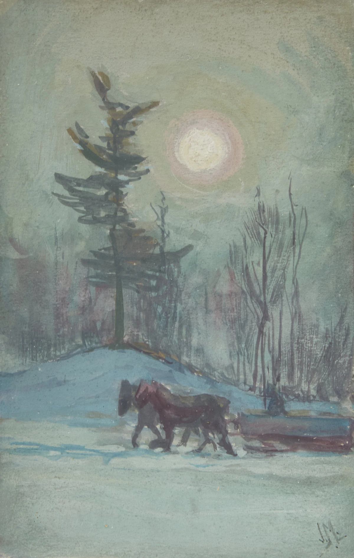 Sleigh, Moonlight by James Edward Hervey MacDonald