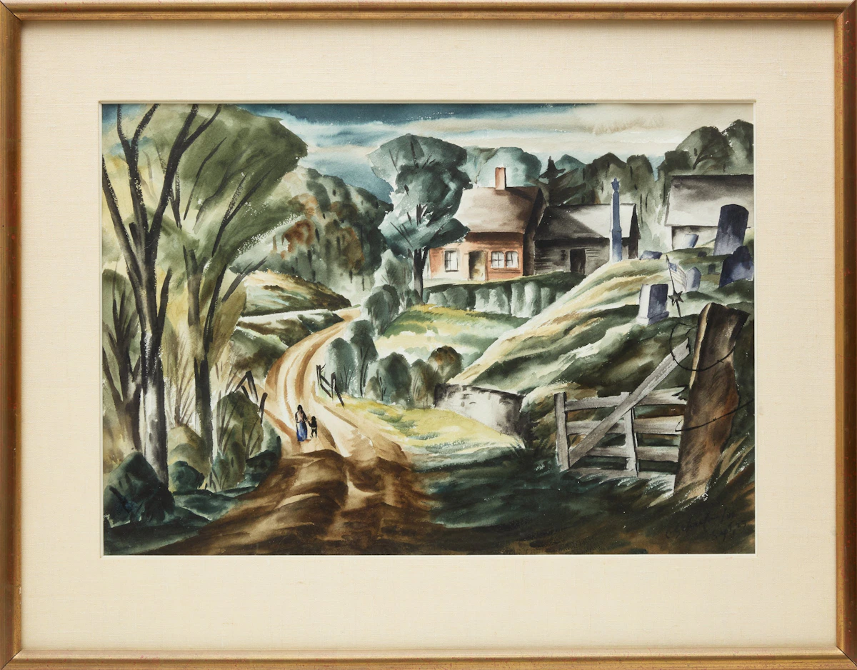 Carl Fellman Schaefer, Beaver Meadow, Vermont, watercolour, 1940 - view 2