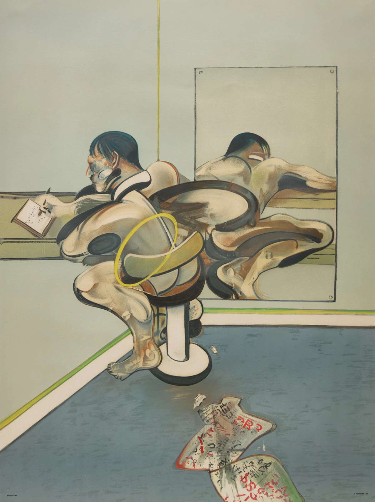 Figure Writing Reflected in a Mirror by Francis Bacon