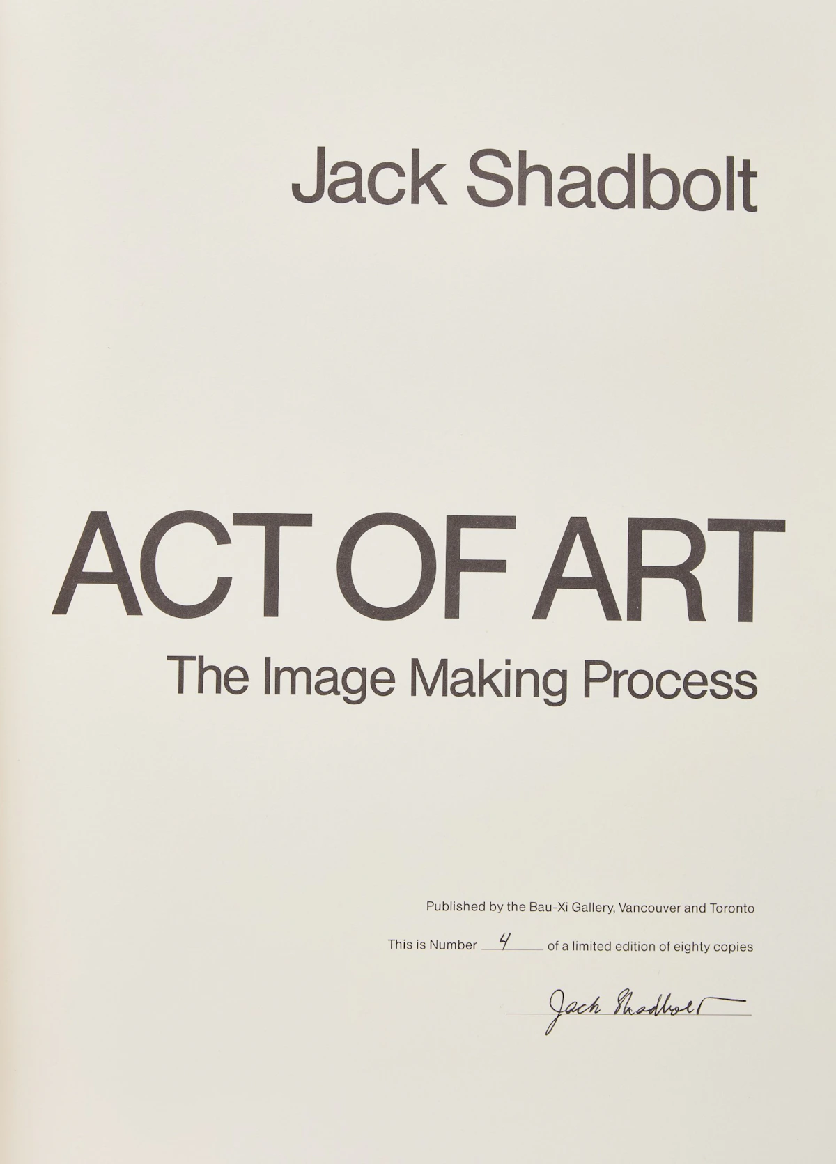 Jack Leonard Shadbolt, Act of Art: The Image Making Process, book in plexiglass case - view 4