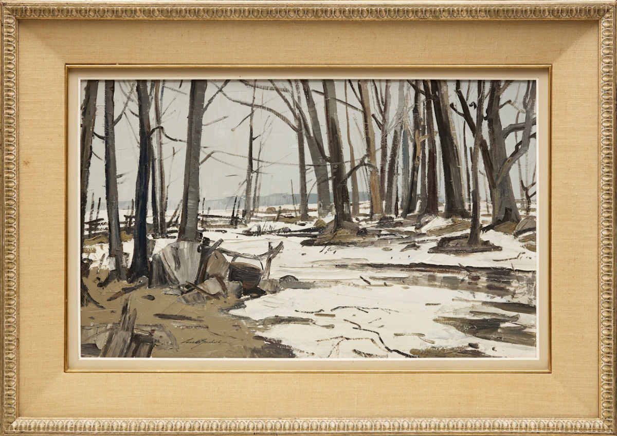 George Lorne Holland Bouchard, Le Vieux Chaudron, St. Placide, P.Q., oil on board, 1966 - view 2