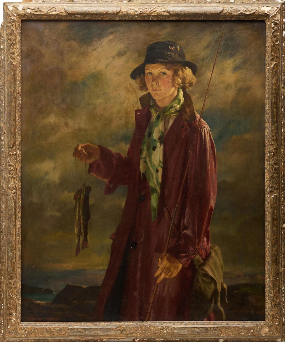 Kenneth Forbes, The Catch (June and the Fish), oil on canvas - view 2
