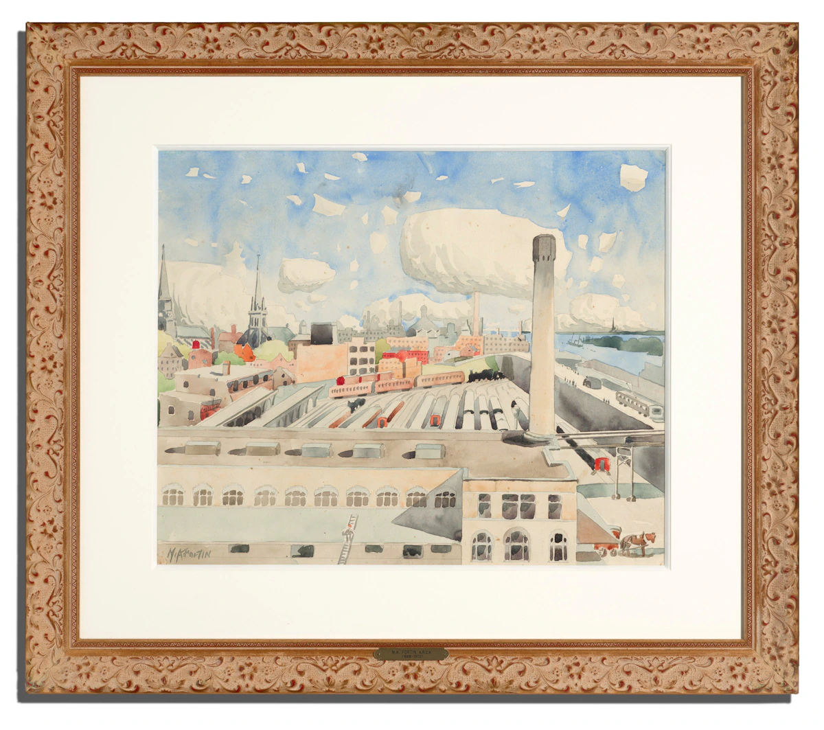 Marc-Aurèle Fortin, Vue sur la gare Viger, watercolour, circa 1930 - view 2