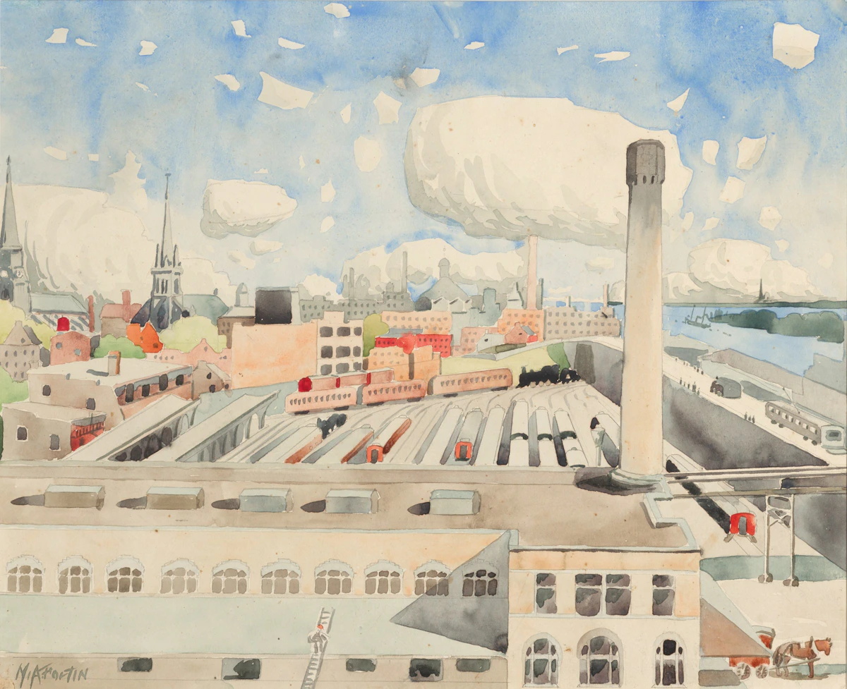 Vue sur la gare Viger by Marc-Aurèle Fortin
