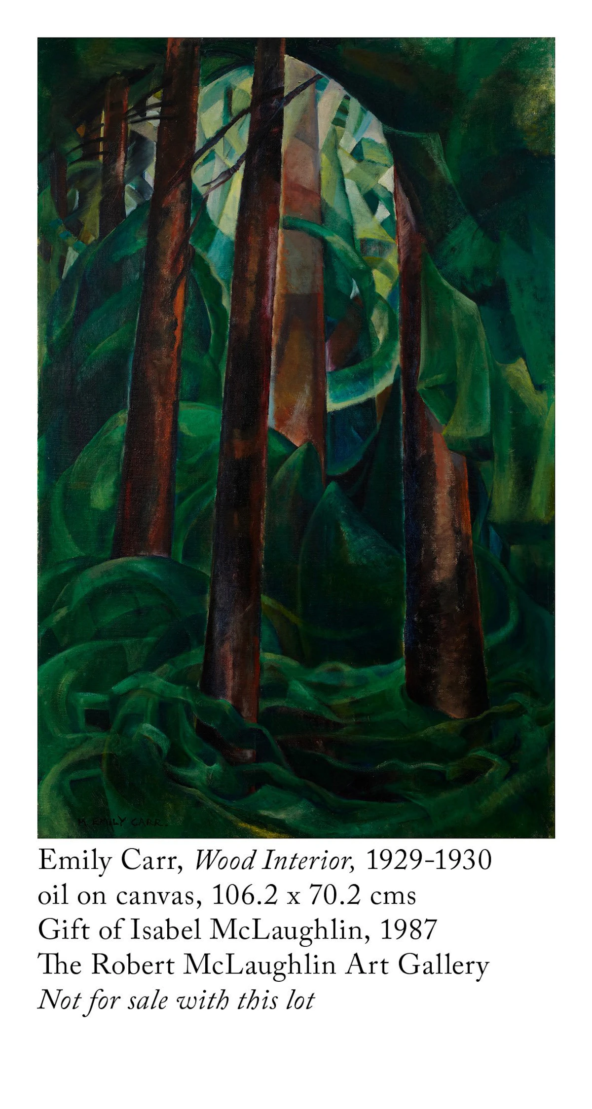 Emily Carr, Forest Interior, oil on paper laid on board, circa 1940 - view 4
