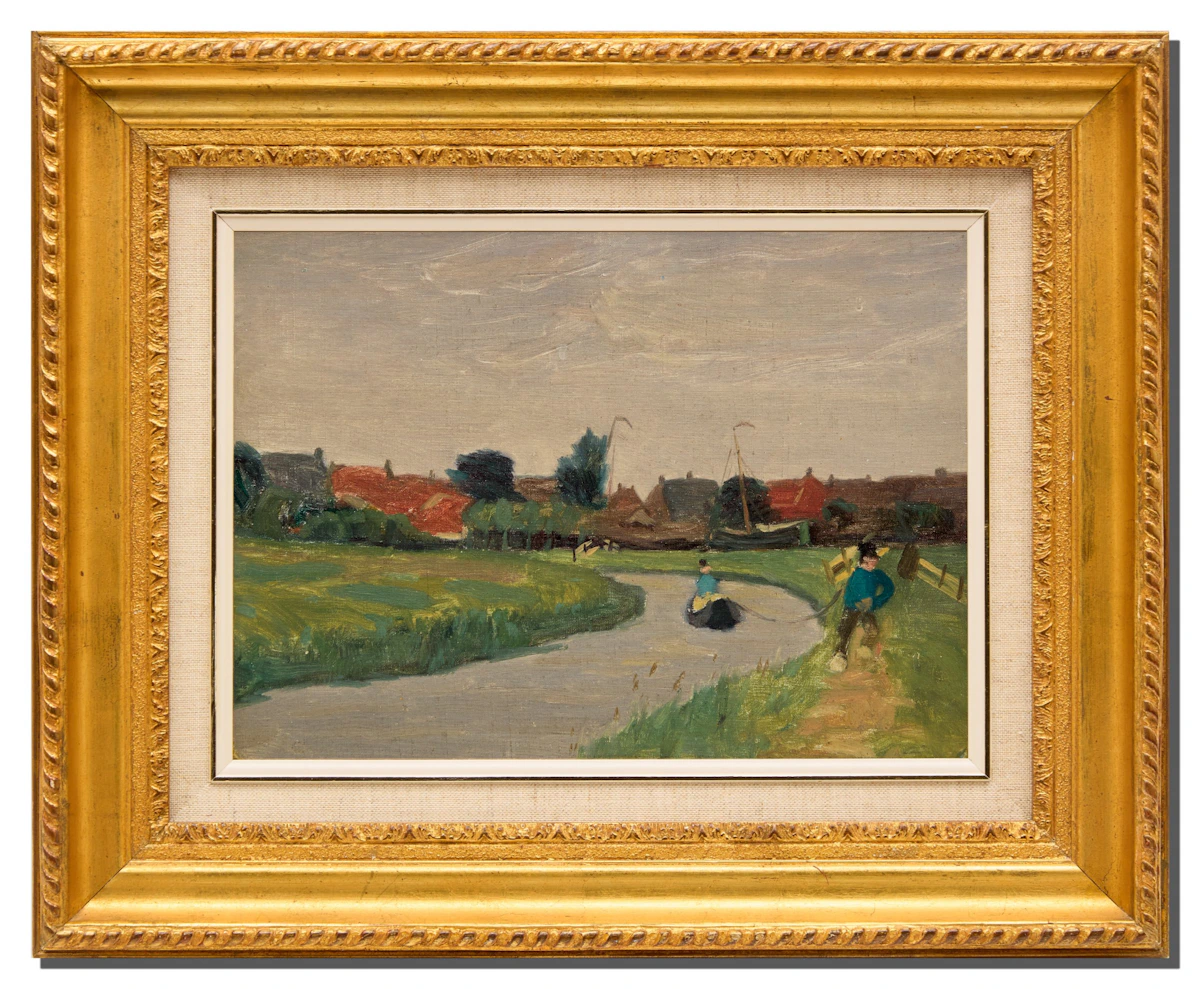 James Wilson Morrice, Along the Tow Path, oil on board, circa 1895 - view 2