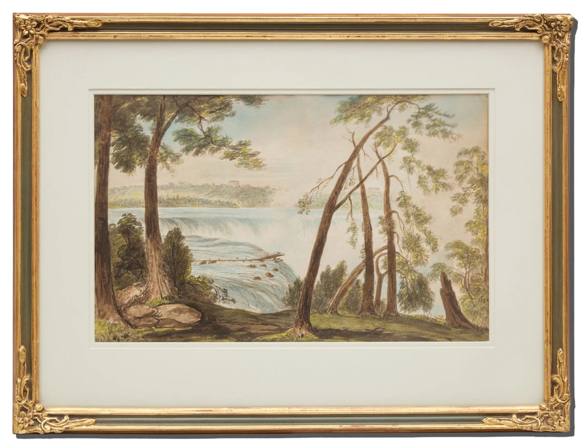 James Pattison Cockburn, Horse Shoe Fall of Niagara from Goat Island, watercolour, 1829 - view 2