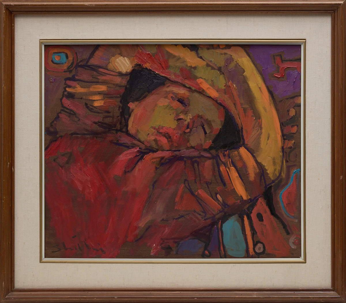 Arthur Shilling, Child Sleeping, oil on canvas, 1985 - view 2