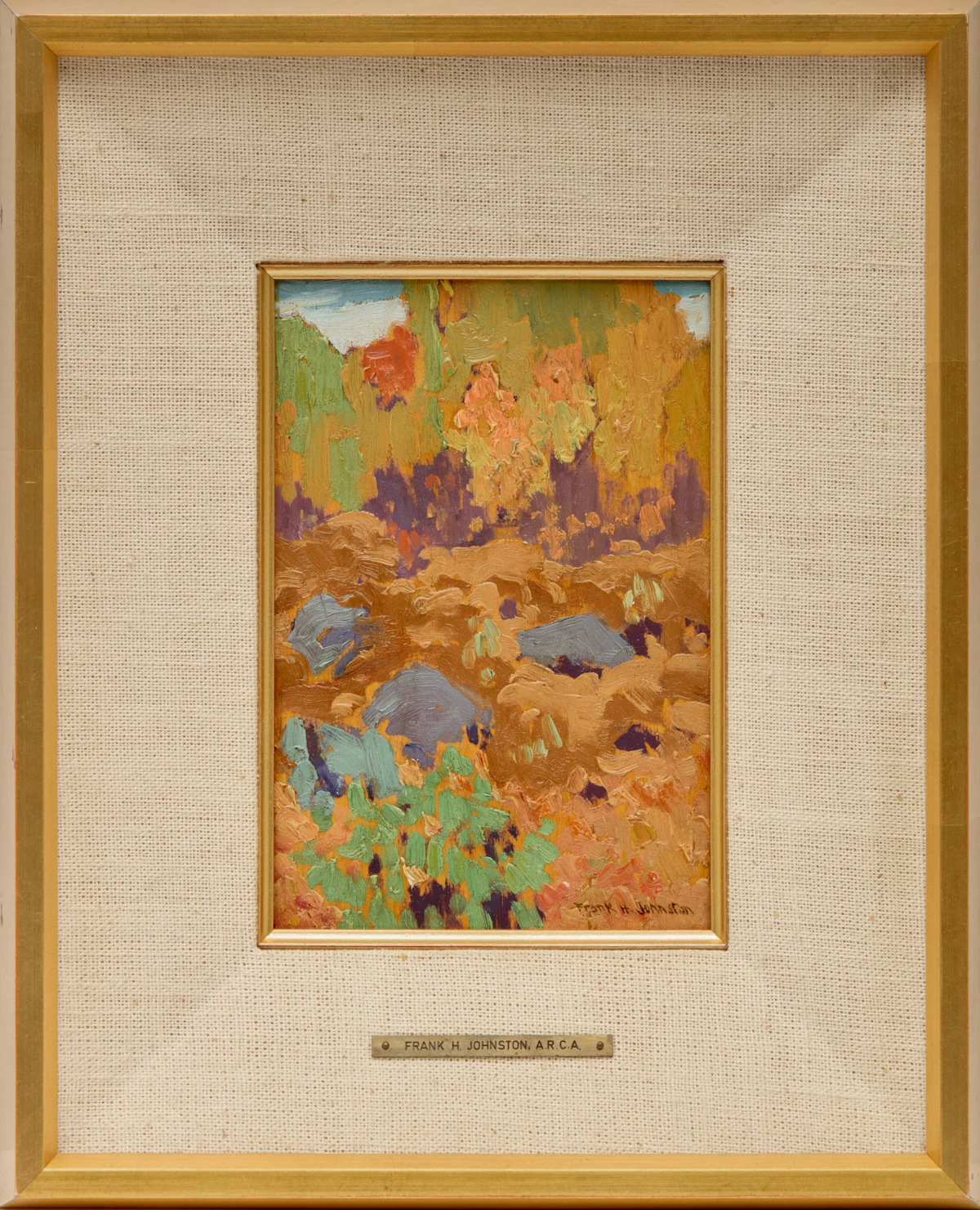 Frank Hans Johnston, Fall (Algoma), oil on wood-pulp board, 1918 - view 2