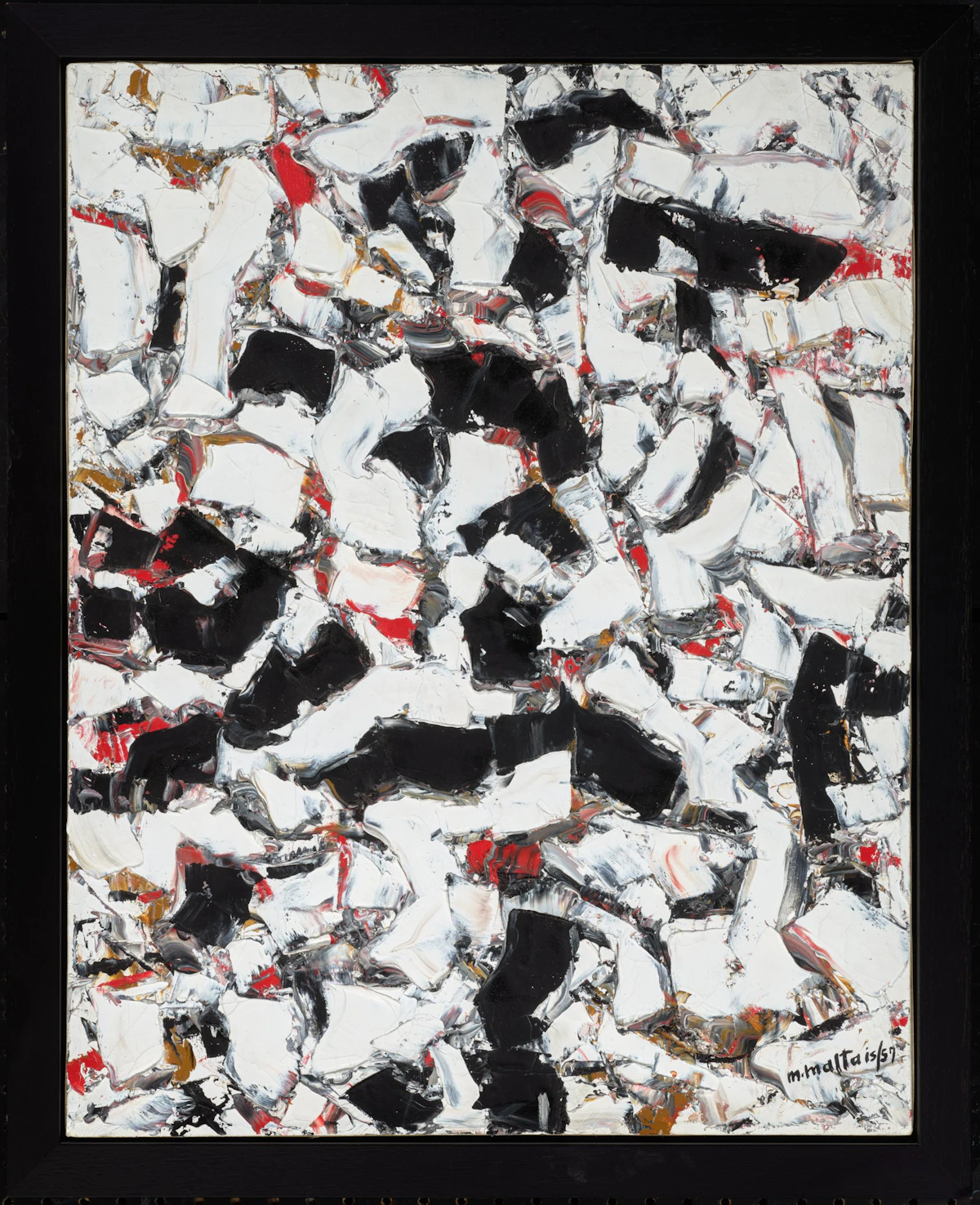 Marcella Maltais, Les pas retrouvés, oil on canvas, 1957 - view 2