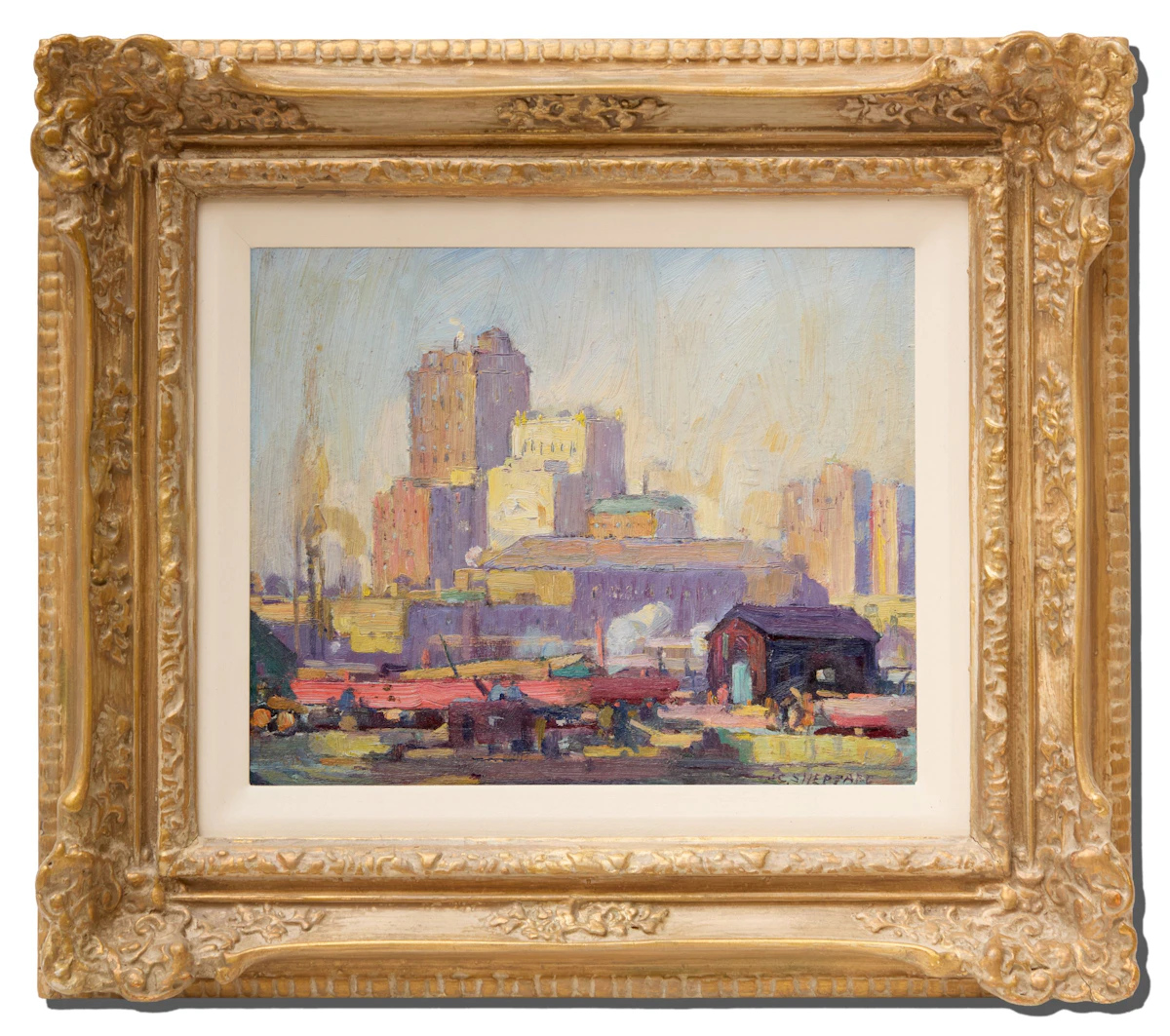 Peter Clapham Sheppard, Study for "Commerce", oil on panel, circa 1927 - view 2