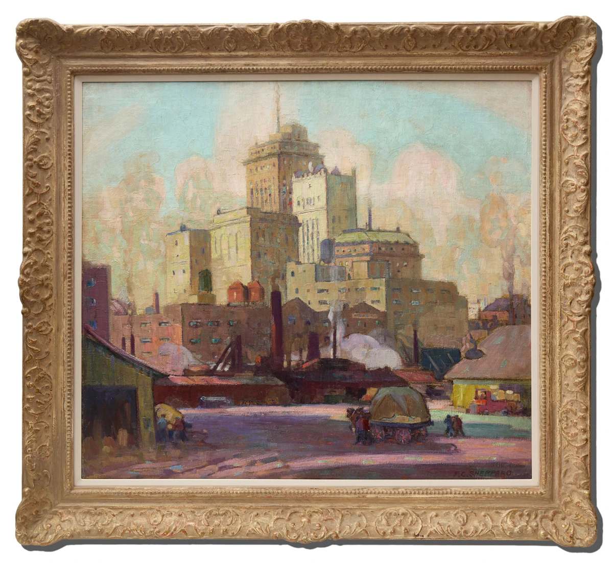Peter Clapham Sheppard, Commerce, oil on canvas, 1927 - view 2