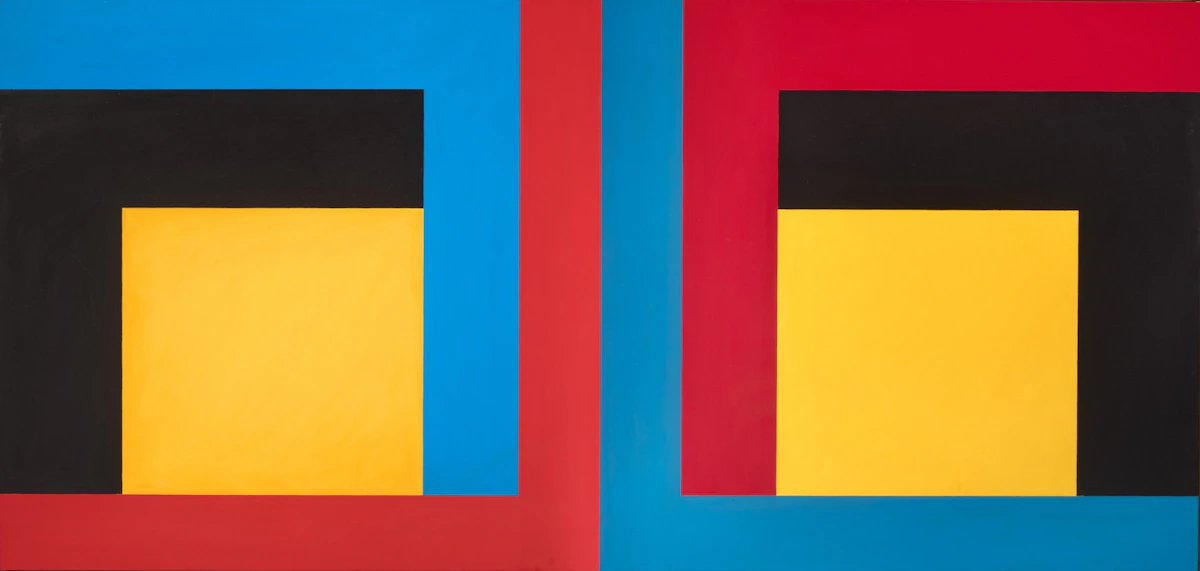 Inverse Squares (Yellow on Black) by Jaan  Poldaas