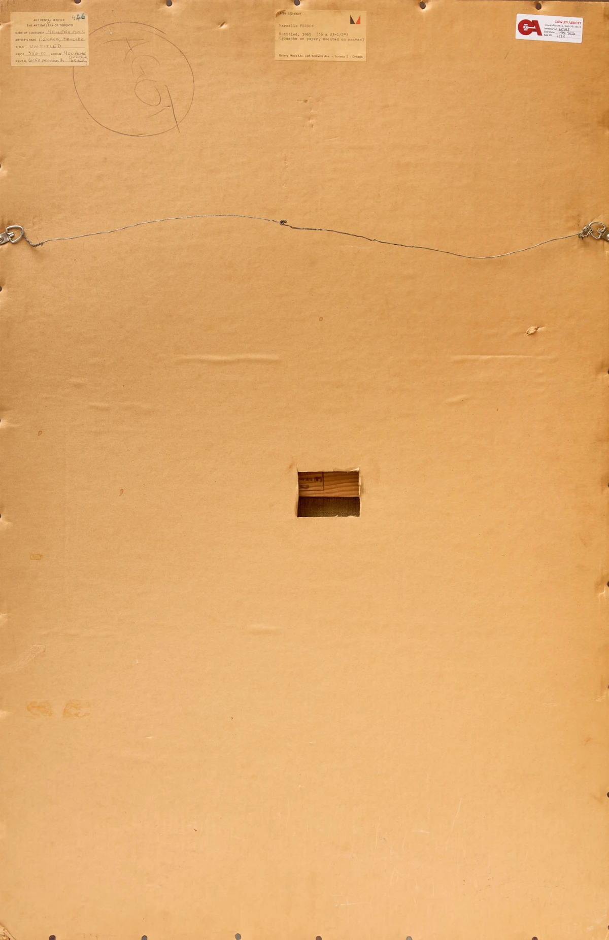 Marcelle Ferron, Sans titre, gouache on paper mounted on canvas, 1965 - view 3