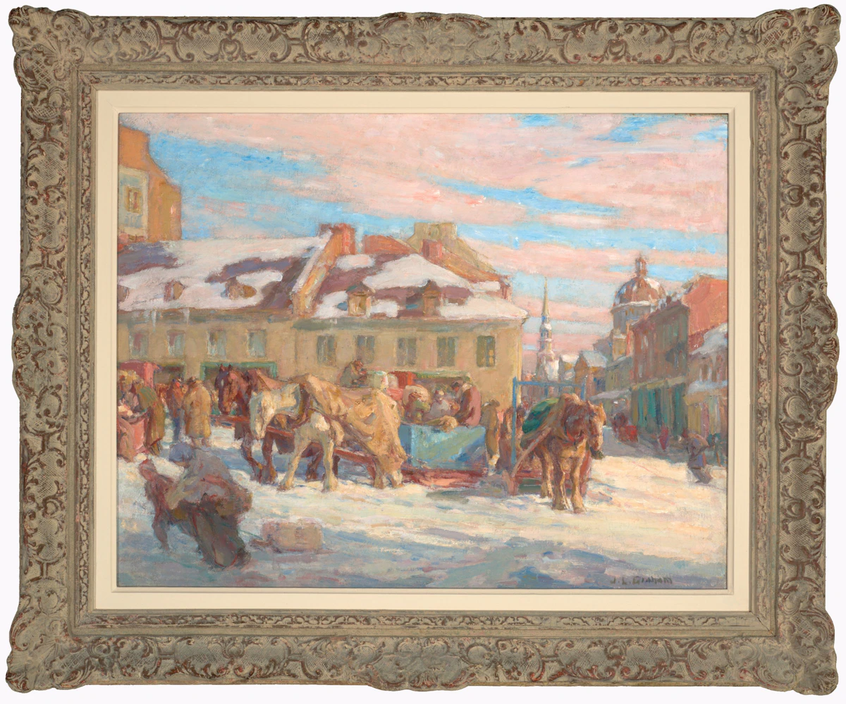 James Lillie Graham, Winter, Bonsecours Market, oil on canvas, circa 1923 - view 2