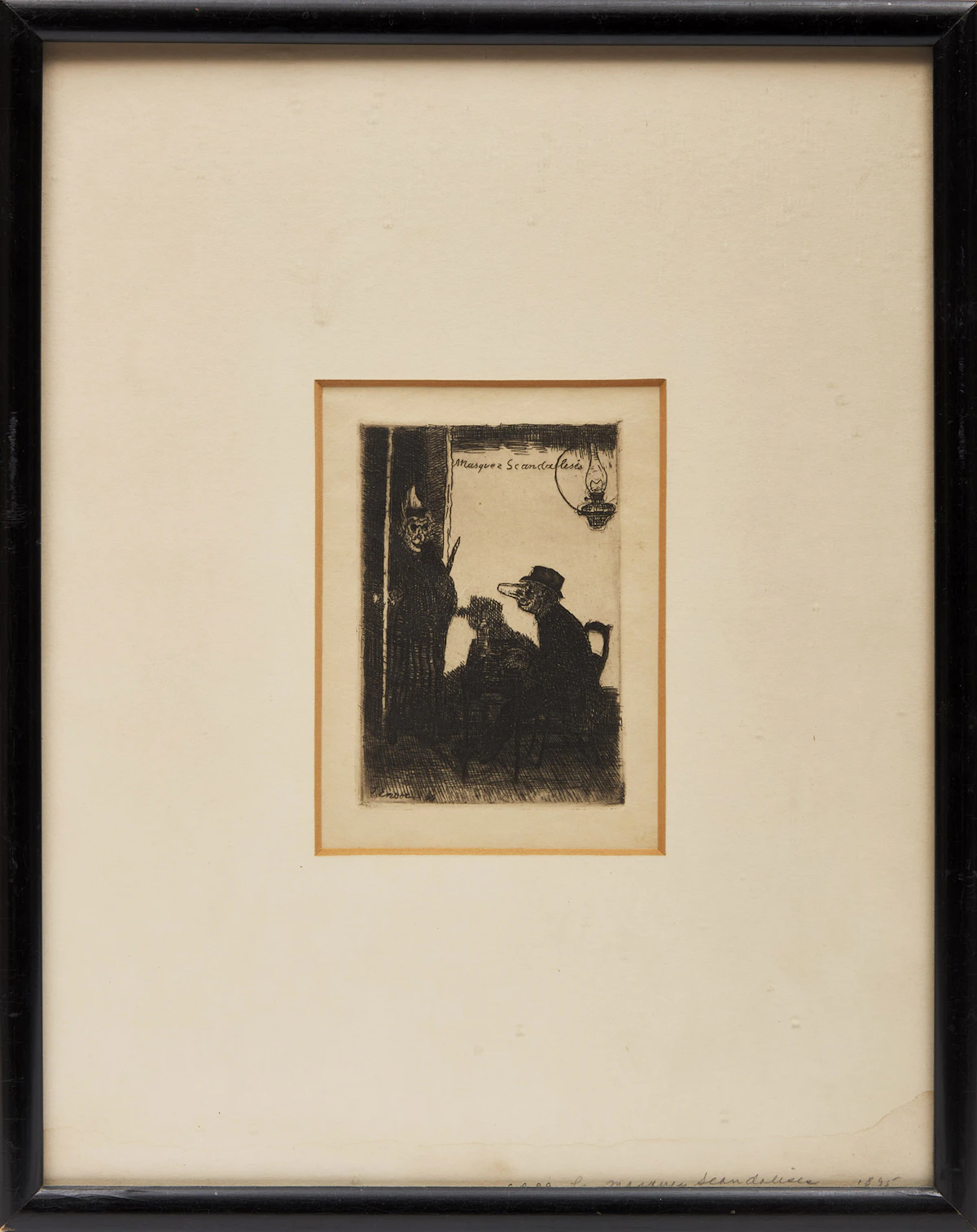 James Ensor, Les masques scandalisés, engraving, 1895 - view 2