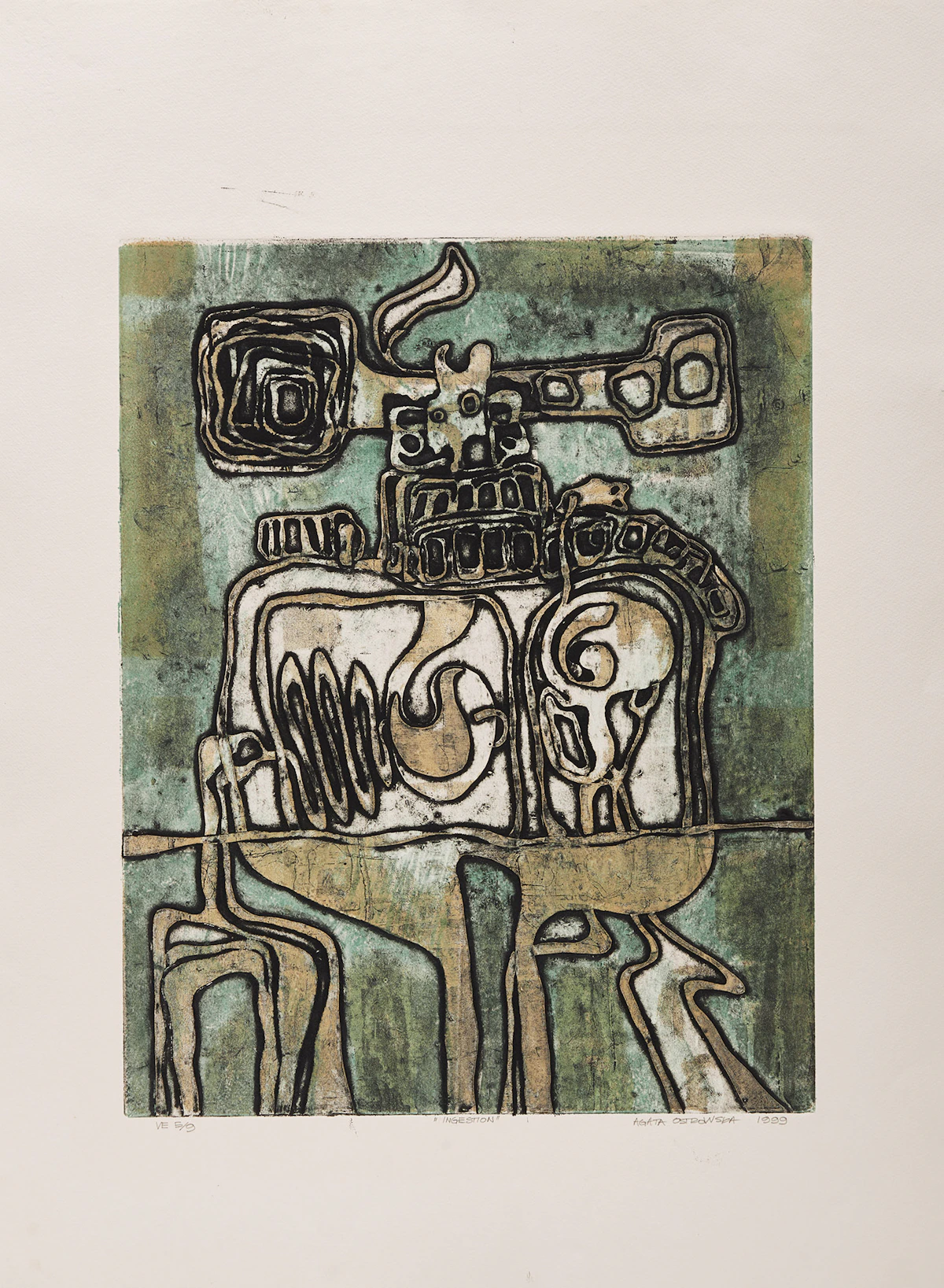 Agata Ostrowska, Ingestion, colour lithograph, 1999 - view 2