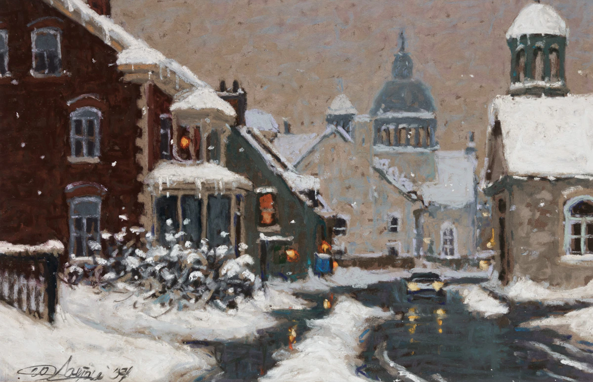 Richard Savoie, Vieux Trois Rivières l'hiver, pastel, 2007