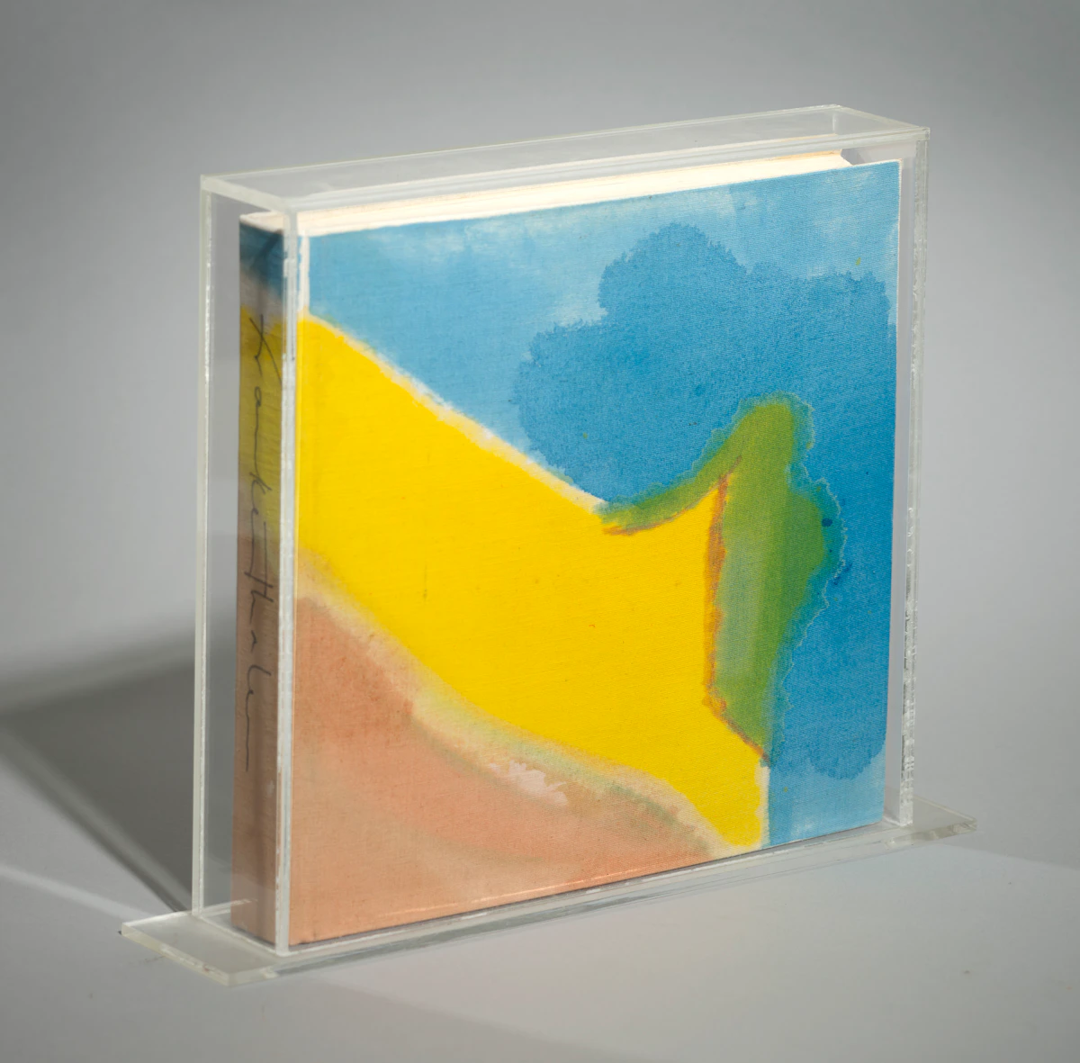 Helen Frankenthaler, Painted Book Cover, 1971, acrylic on canvas bound monograph of the artist, with text by Barbara Rose, designed by Robert Motherwell - view 2