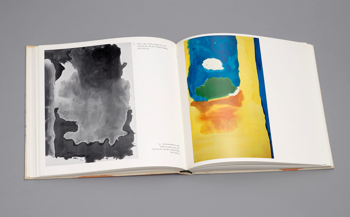 Helen Frankenthaler, Painted Book Cover, 1971, acrylic on canvas bound monograph of the artist, with text by Barbara Rose, designed by Robert Motherwell - view 5