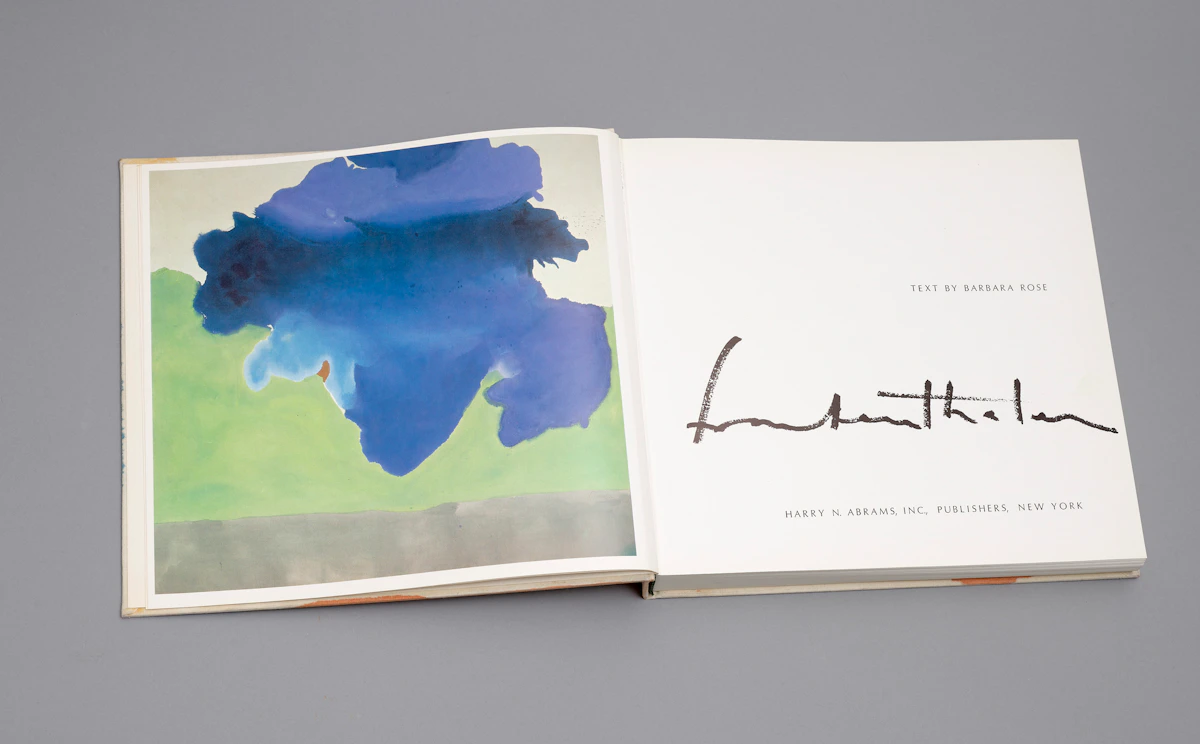 Helen Frankenthaler, Painted Book Cover, 1971, acrylic on canvas bound monograph of the artist, with text by Barbara Rose, designed by Robert Motherwell - view 6