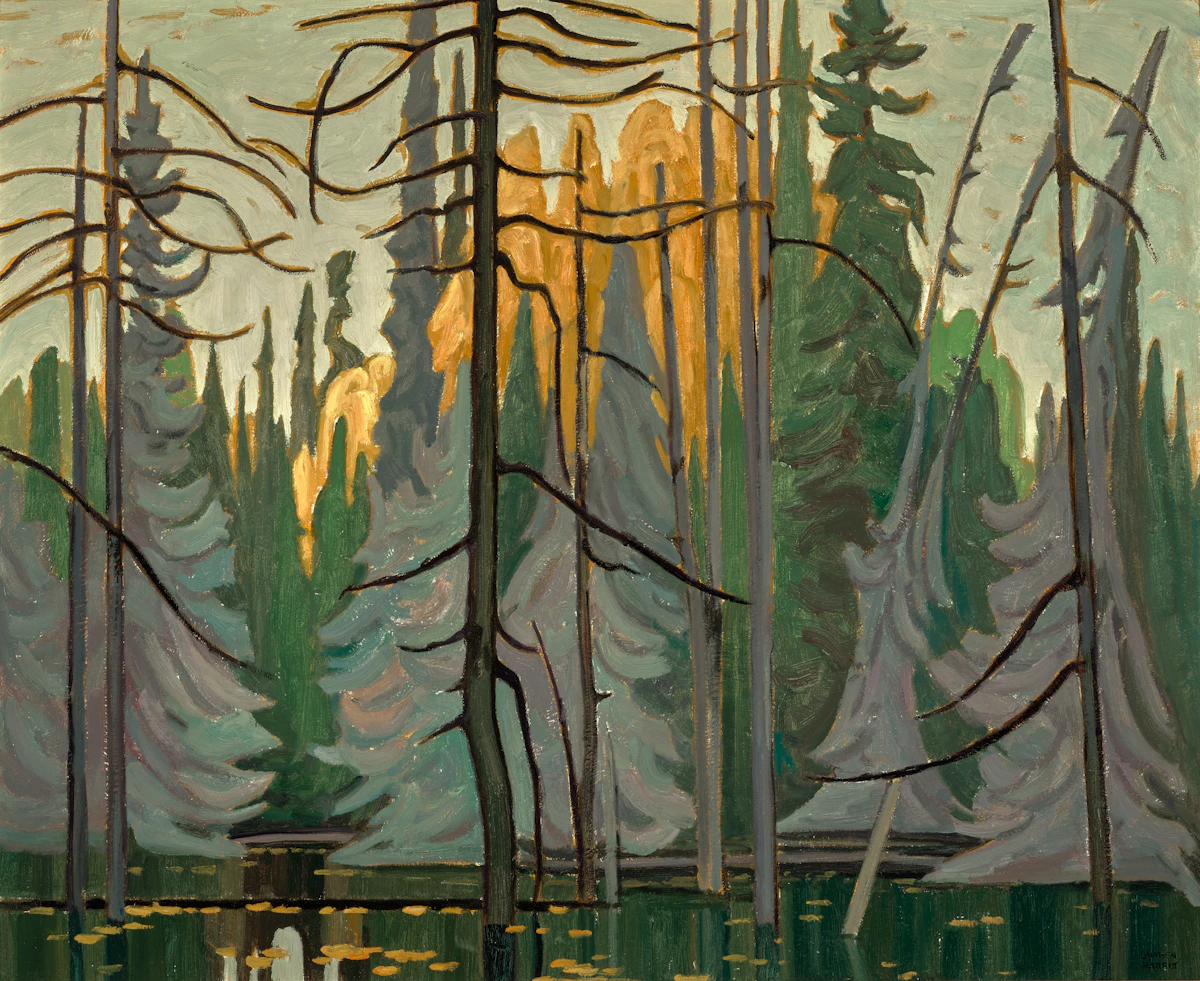 Lawren Stewart Harris, Tamarack Swamp, Algoma, oil on board