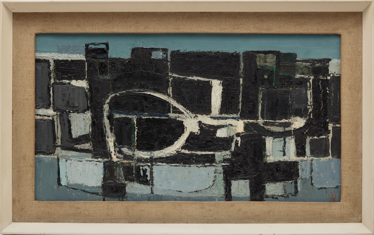 George Wallace, Cliff Workings, oil on board, 1956 - view 2