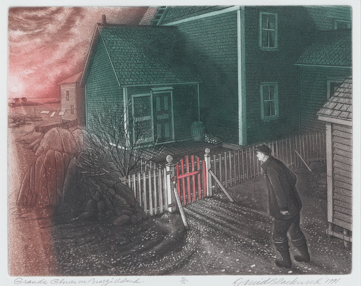 David Lloyd Blackwood, Granda Glover on Braggs Island, etching and aquatint, 1991 - view 2